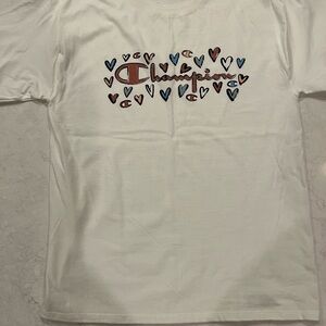 Champion White T-Shirt with Heart Design